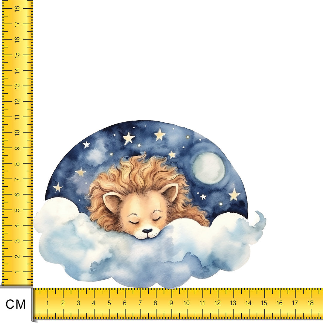 Sleeping Lion Iron on Fabric Heat Transfer DTF-147