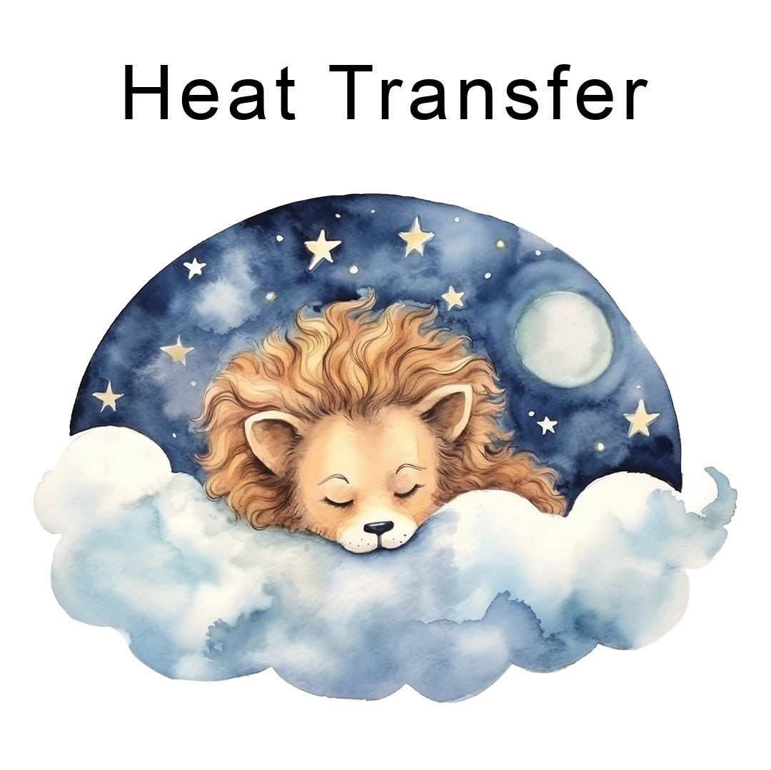 Sleeping Lion Iron on Fabric Heat Transfer DTF-147