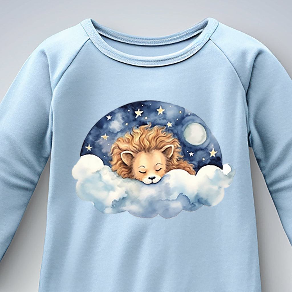Sleeping Lion Iron on Fabric Heat Transfer DTF-147
