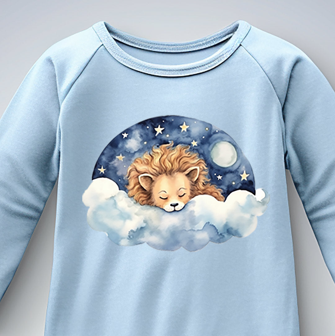 Sleeping Lion Iron on Fabric Heat Transfer DTF-147