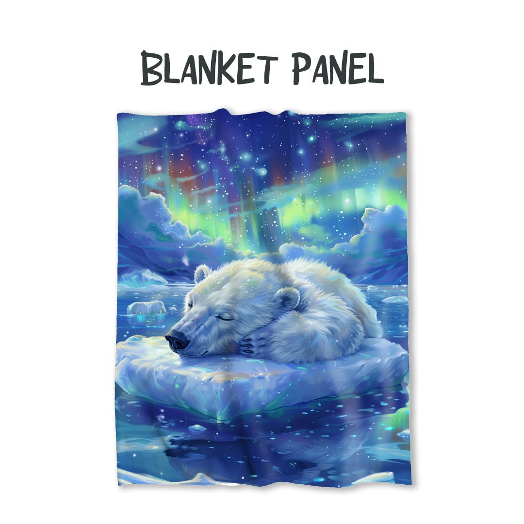 Sleeping Polar Bear Fabric Blanket Panel BP-51