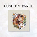 CUSHION Fabric Panel Sleeping Squirrel Cream