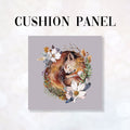 CUSHION Fabric Panel Sleeping Squirrel Lilac