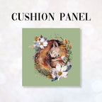 CUSHION Fabric Panel Sleeping Squirrel Sage