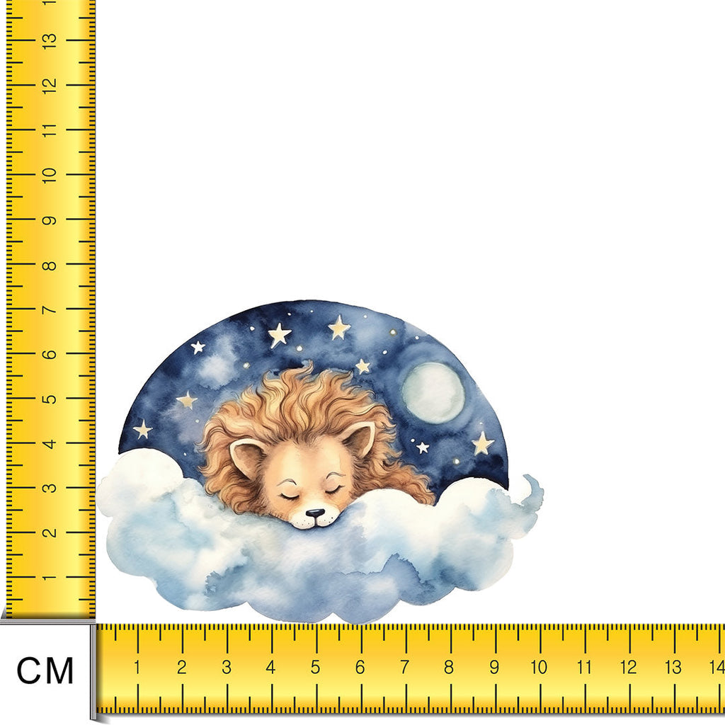 Sleeping Lion Iron on Fabric Heat Transfer DTF-147