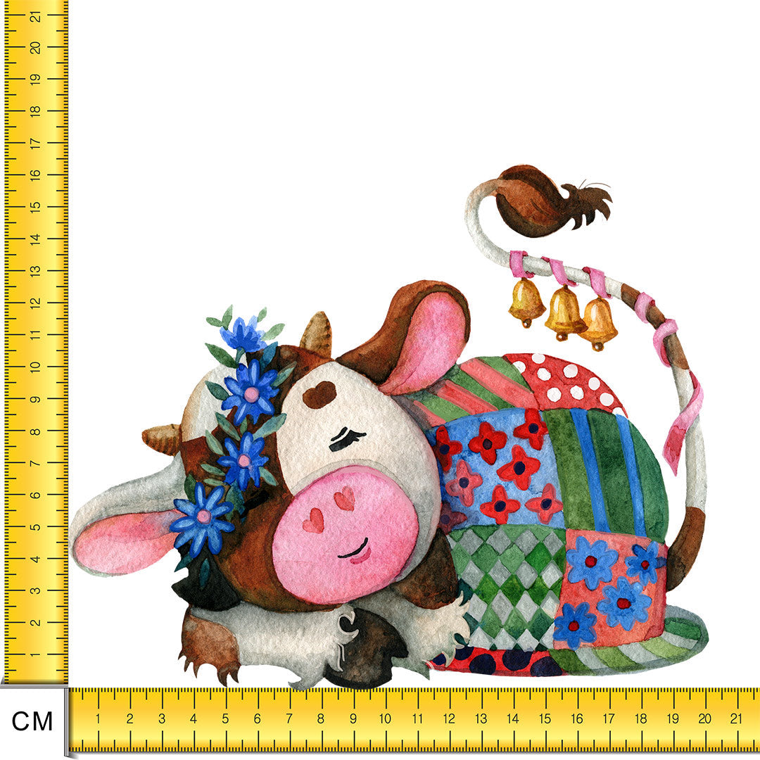 Sleepy Cow Iron on Fabric Heat Transfer DTF-149
