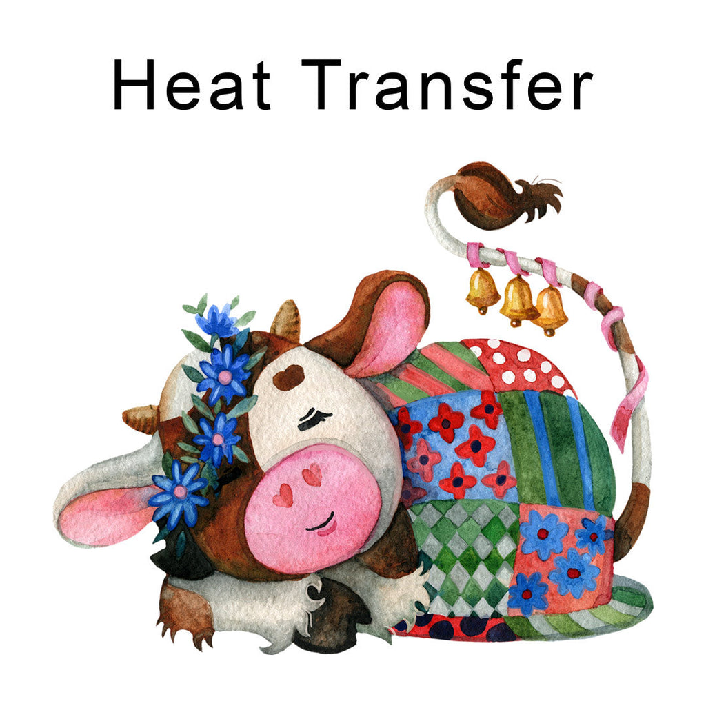 Sleepy Cow Iron on Fabric Heat Transfer DTF-149