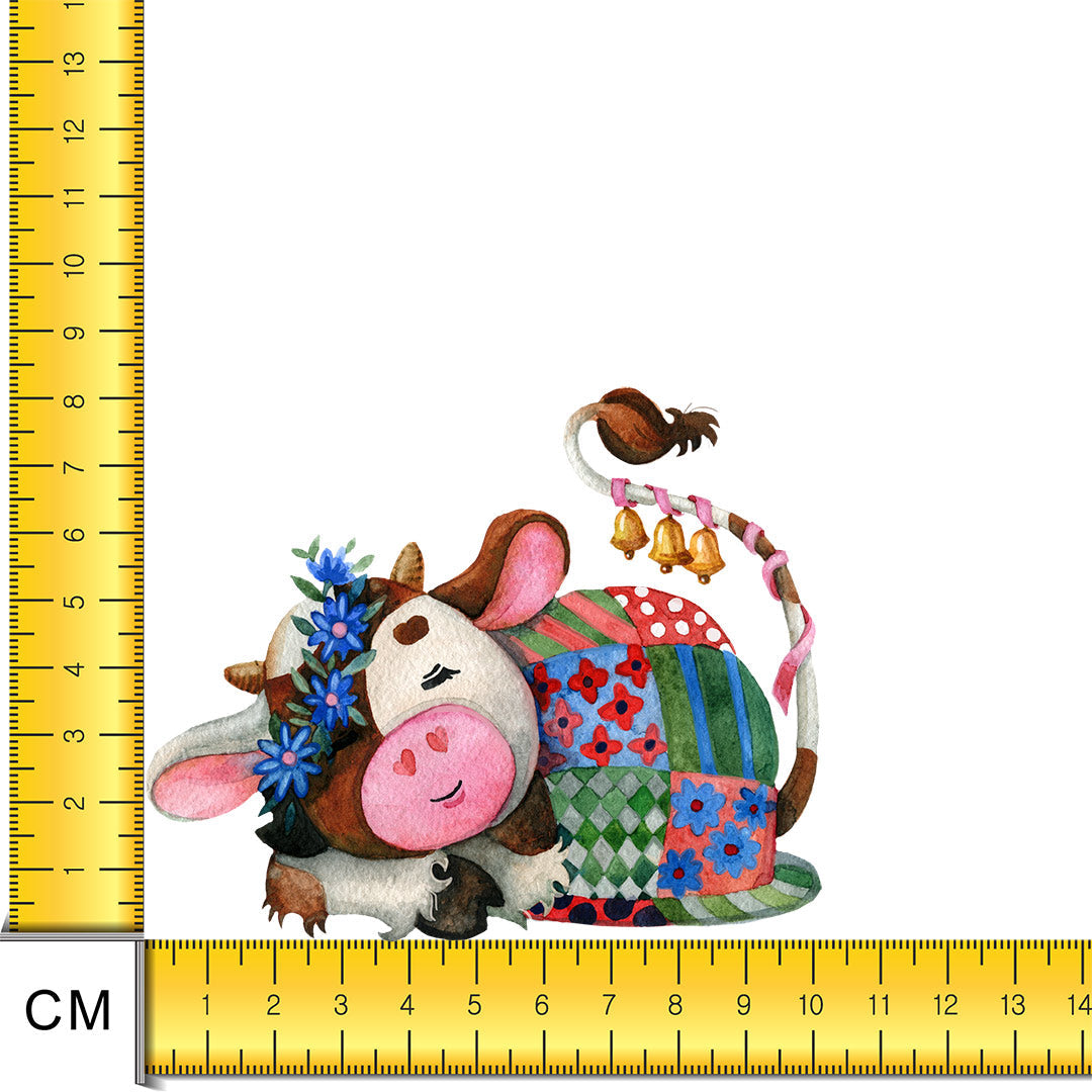 Sleepy Cow Iron on Fabric Heat Transfer DTF-149