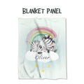 Personalised Sleepy Zebra Fabric Blanket Panel BP-59
