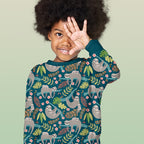 Sloths Teal Fabric