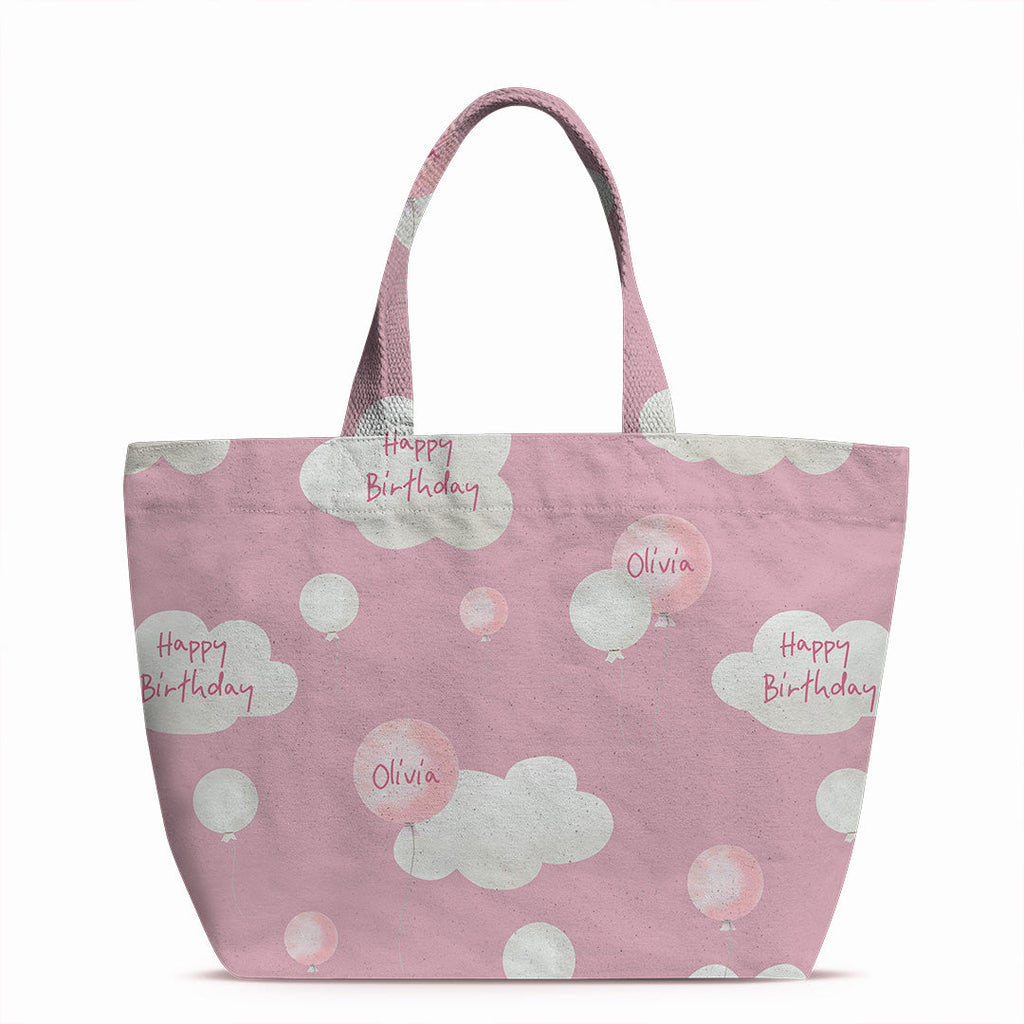 Personalised Birthday Girl Balloons Fabric