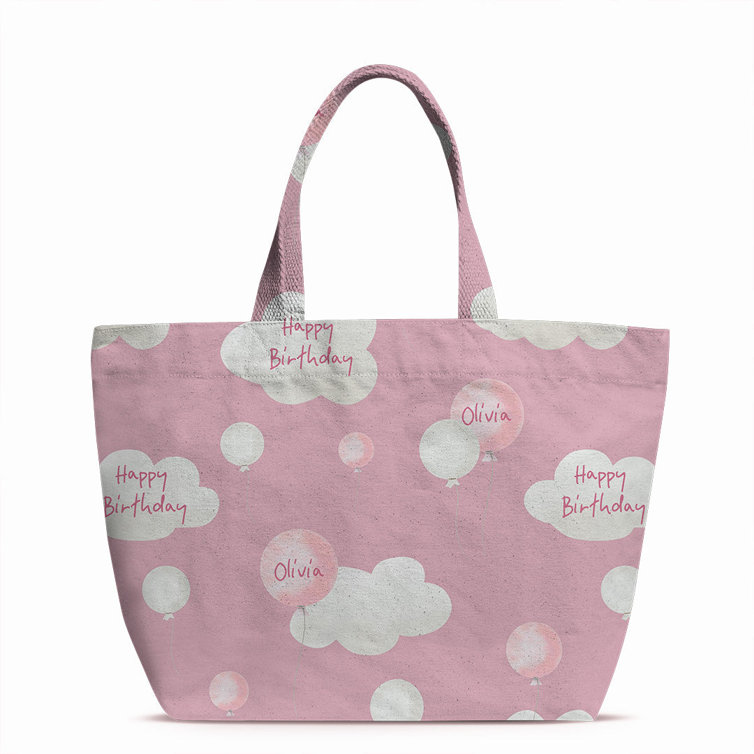 Personalised Birthday Girl Balloons Fabric
