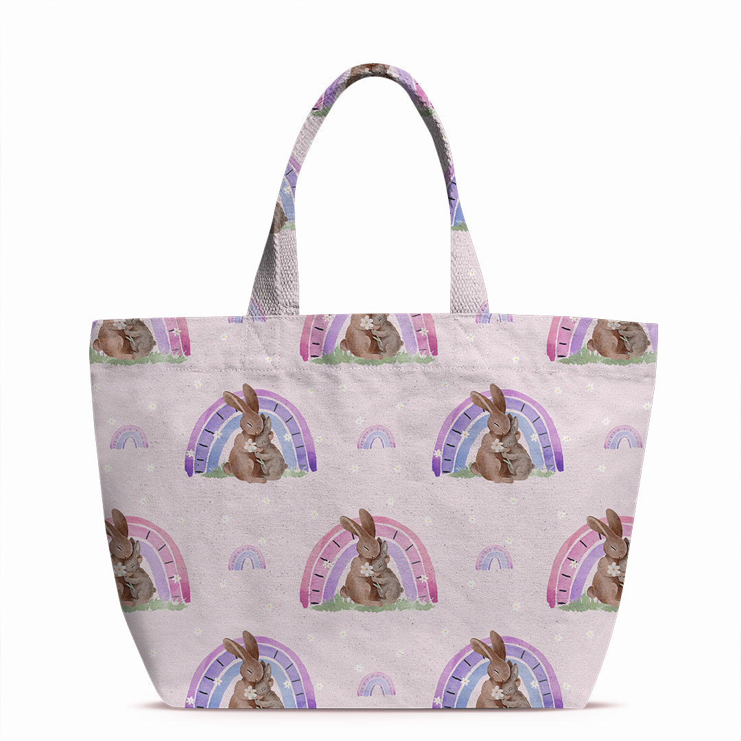 Rainbow Bunny Pink Fabric