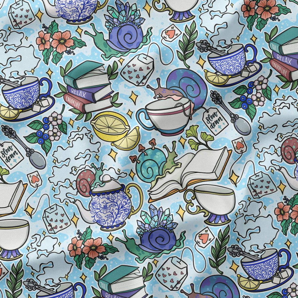 Snails and Books Fabric