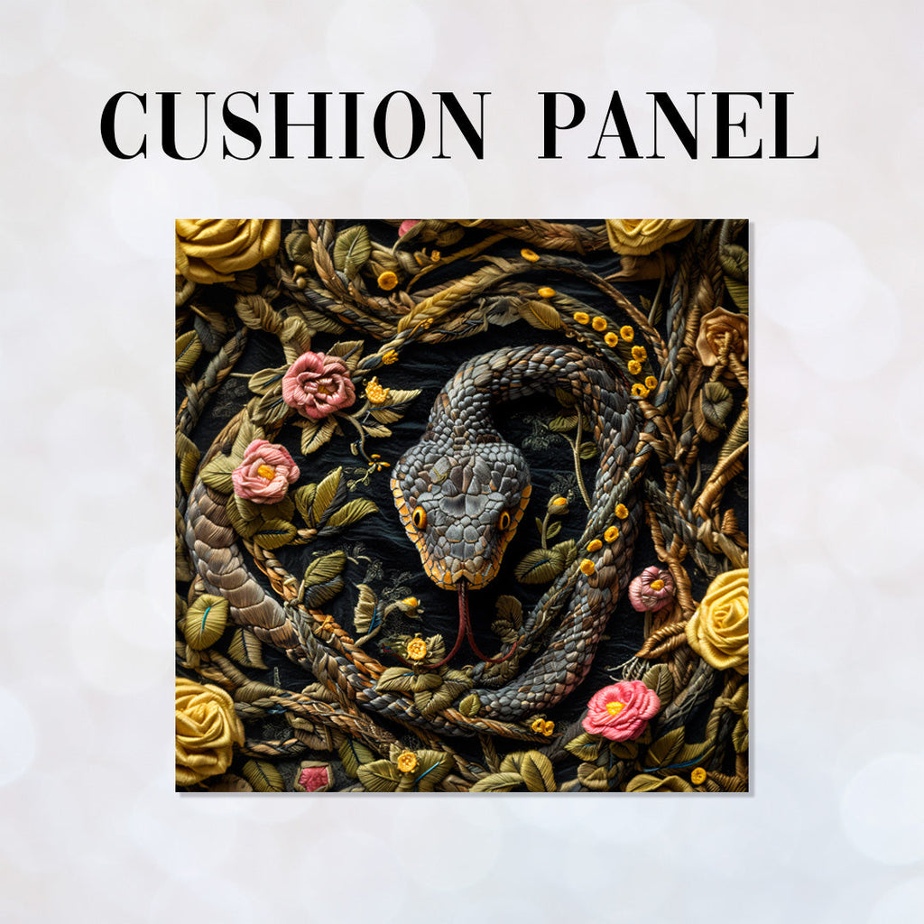 CUSHION Panel Snake and Roses CP-188