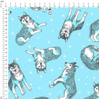 Snow Wolves Fabric