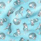 Snow Wolves Fabric