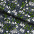 Snowdrops Grey Fabric