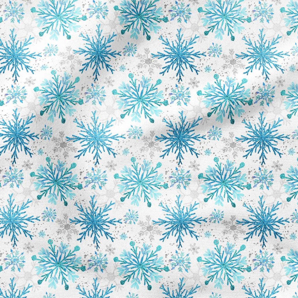 Snowflakes Blue Fabric