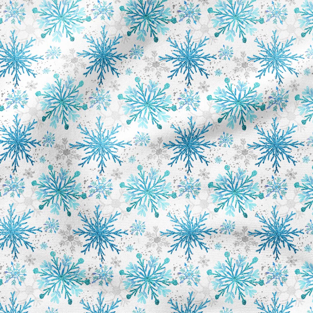 Snowflakes Blue Fabric