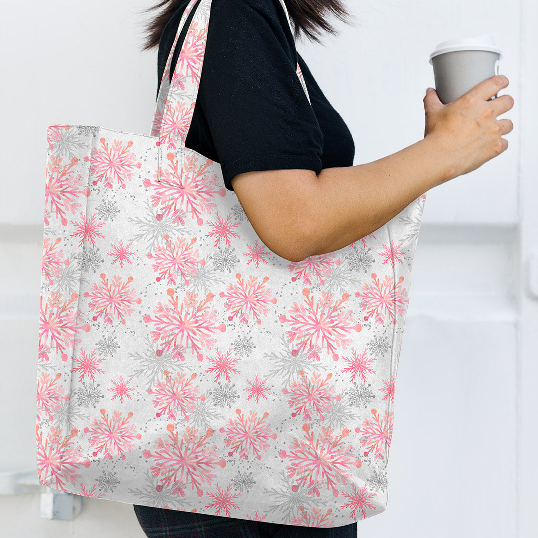 Snowflakes Pink Fabric