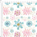 Snowflakes Pink and Blue Fabric