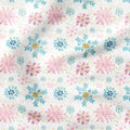 Snowflakes Pink and Blue Fabric