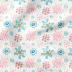 Snowflakes Pink and Blue Fabric