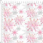 Snowflakes Pink Fabric