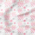 Snowflakes Pink Fabric