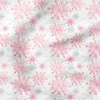 Snowflakes Pink Fabric