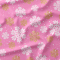 Snowflakes on Pink Fabric