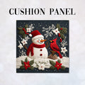 CUSHION Panel Snowman and Red Cardinal CP-821
