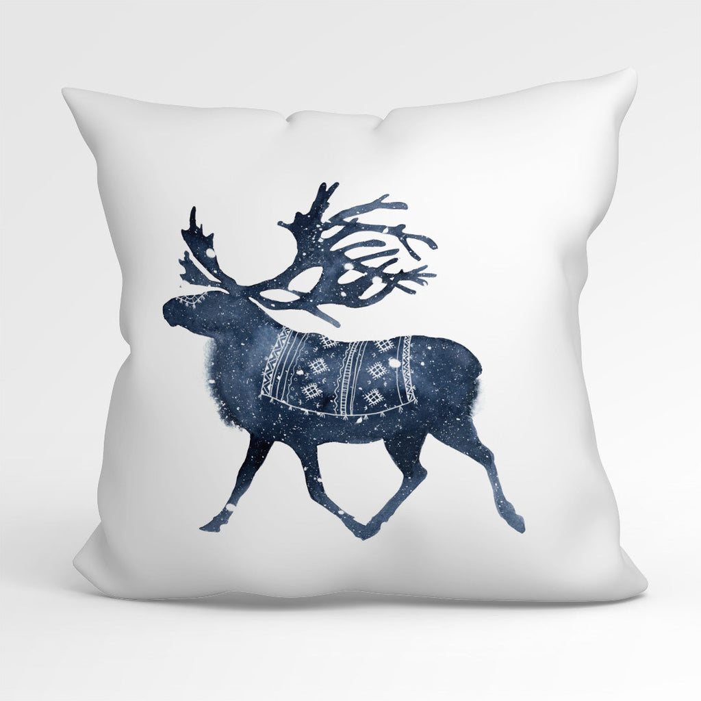 CUSHION Fabric Panel Snowy Moose