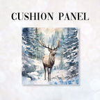 CUSHION Fabric Panel Snowy Reindeer