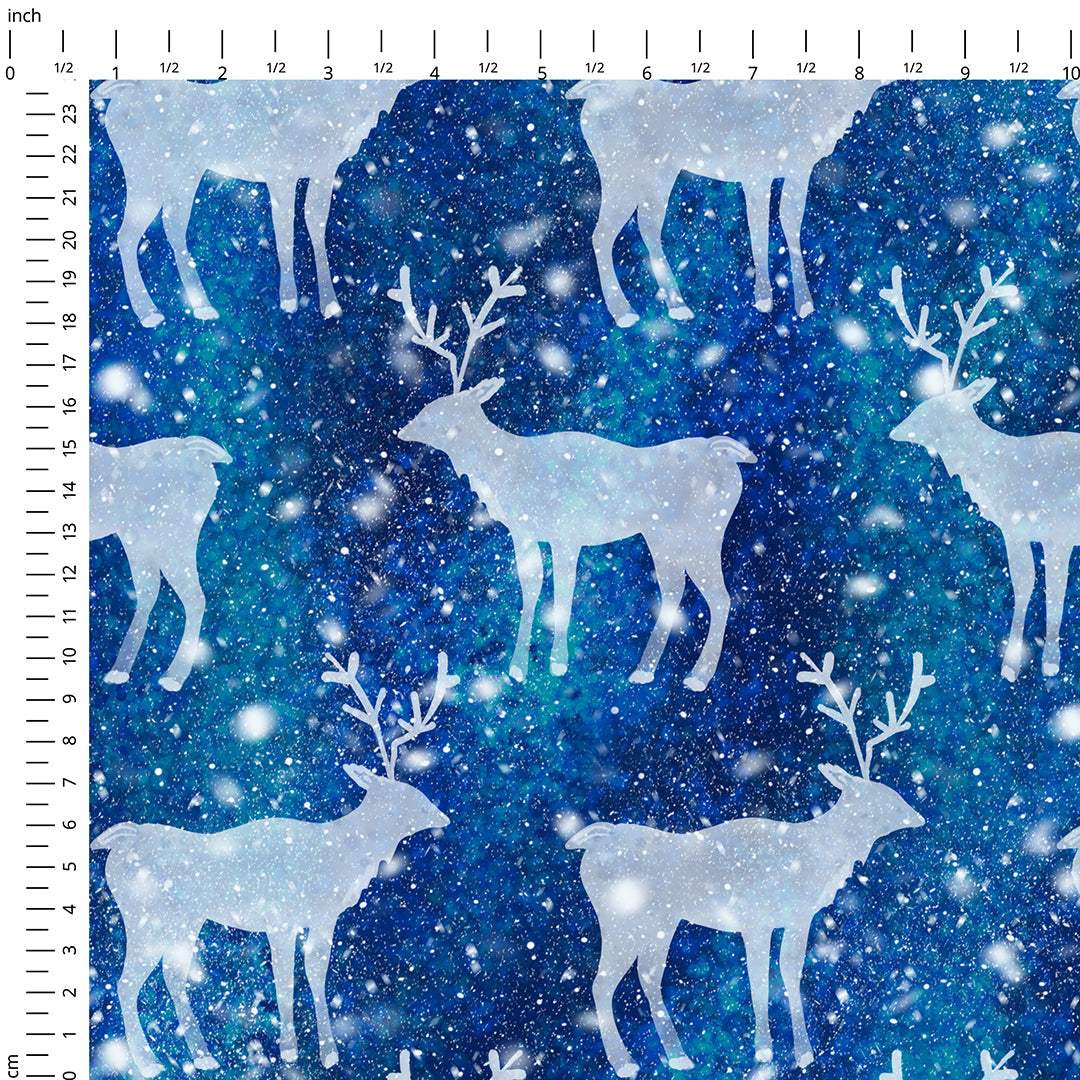 Snowy Reindeer Fabric