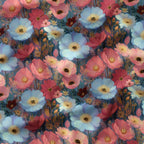 Soft Pastel Poppies Fabric