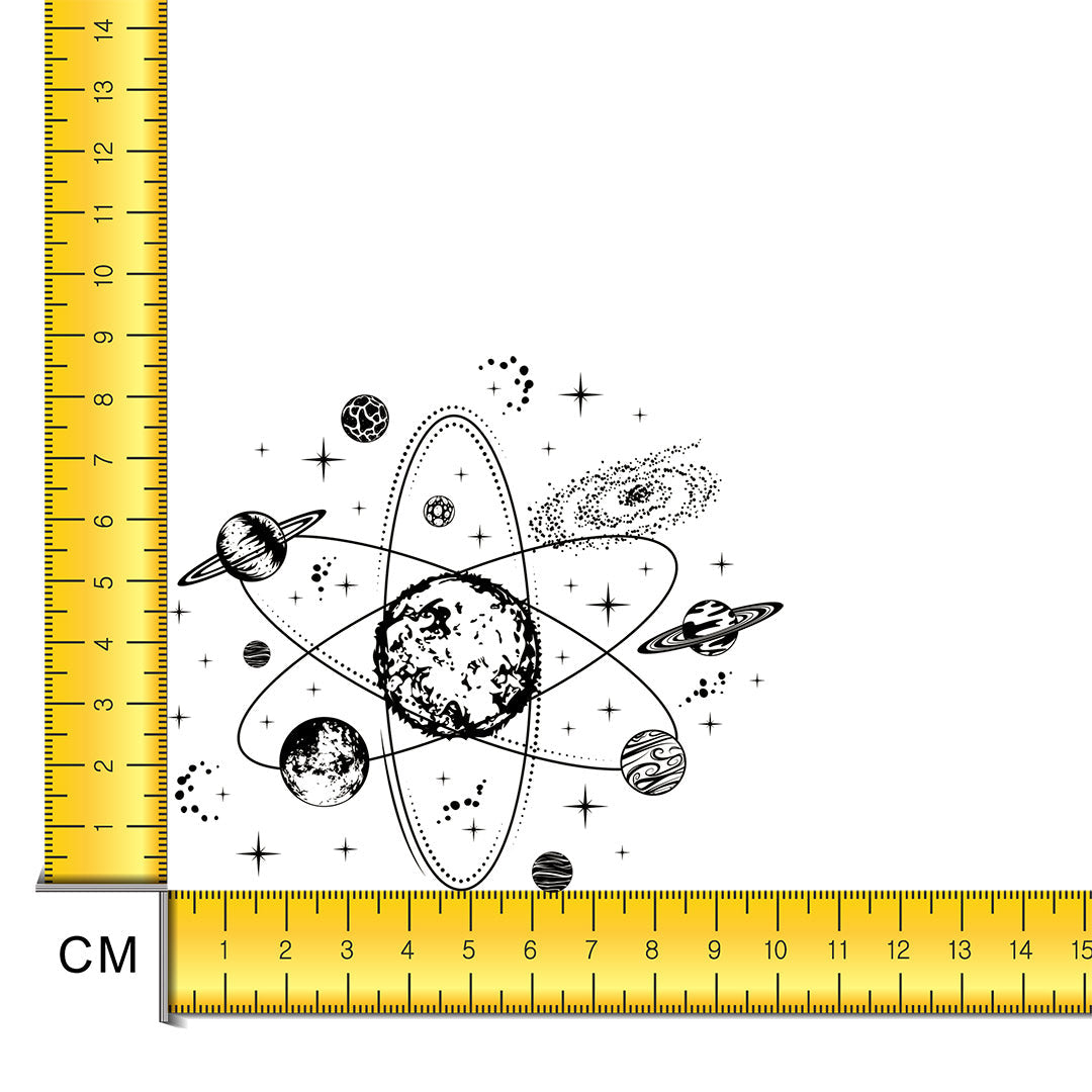 Space Atom Black Iron on Fabric Heat Transfer DTF-152