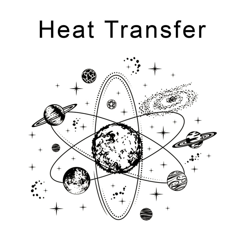 Space Atom Black Iron on Fabric Heat Transfer DTF-152