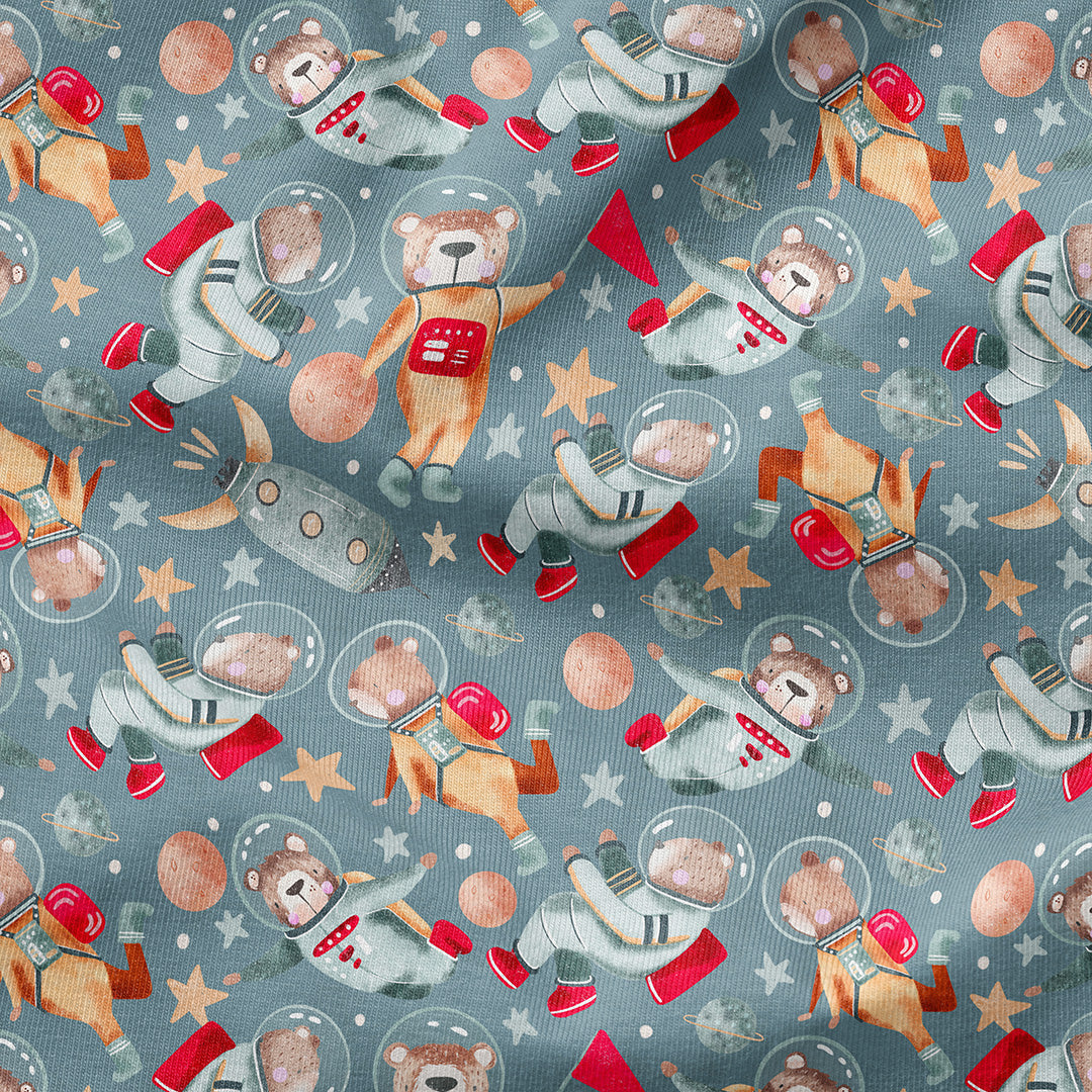 Bear Astronaut Grey Fabric