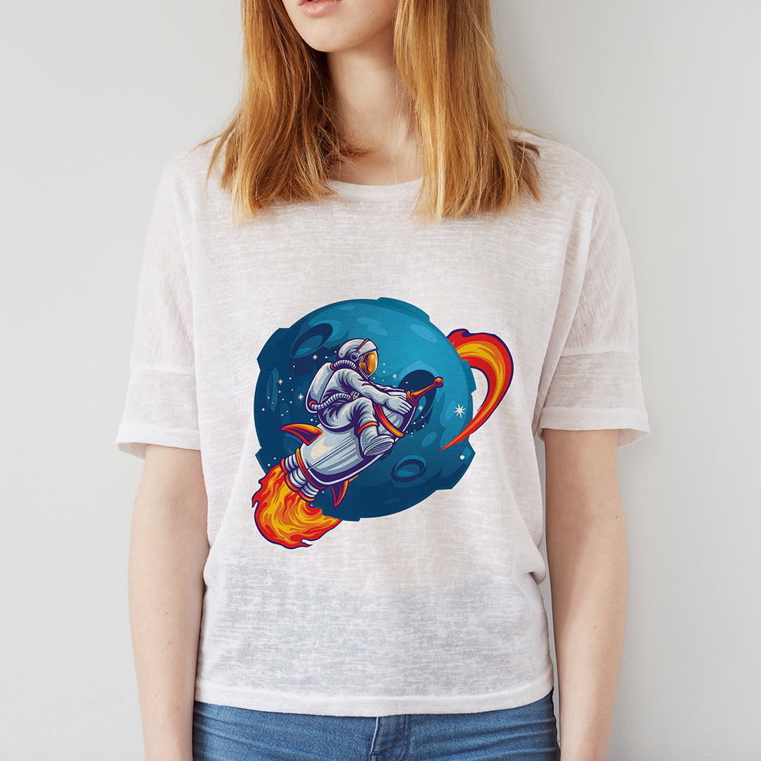 Space Rocket Iron on Fabric Heat Transfer DTF-198