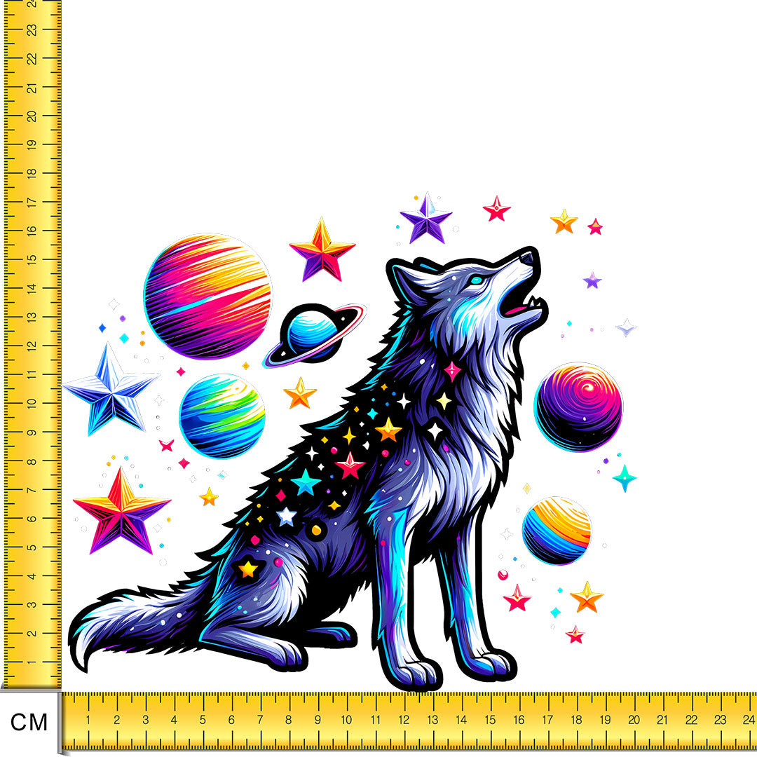 Space Wolf Iron on Fabric Heat Transfer DTF-153