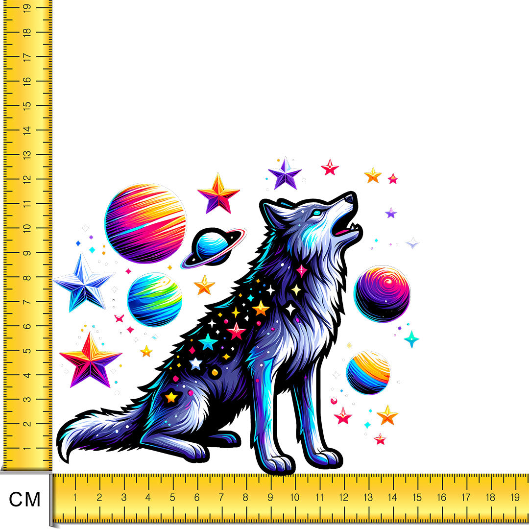 Space Wolf Iron on Fabric Heat Transfer DTF-153