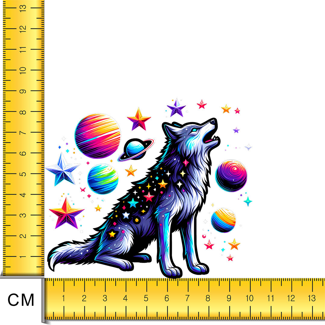 Space Wolf Iron on Fabric Heat Transfer DTF-153