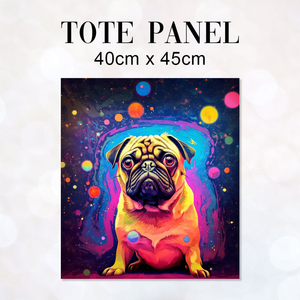 TOTE Spaced Out Pug Fabric Bag Panel TP-145