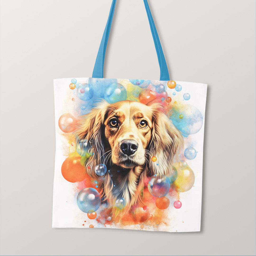 TOTE Spaniel Bubbles Fabric Bag Panel TP-146