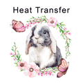 Floral Bunny Iron on Fabric Heat Transfer DTF-107