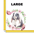 Floral Bunny Iron on Fabric Heat Transfer DTF-107