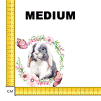 Floral Bunny Iron on Fabric Heat Transfer DTF-107
