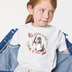 Floral Bunny Iron on Fabric Heat Transfer DTF-107